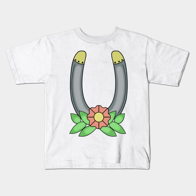 Horseshoe Kids T-Shirt by lizajambalaya